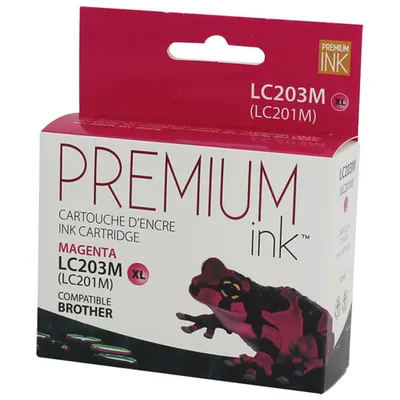 Premium Ink Magenta Ink Cartridge Compatible with Brother (LC203MS)