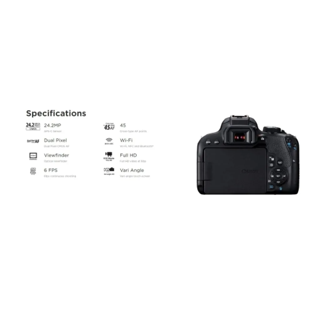 Canon EOS 250D / Rebel SL3 DSLR Camera with 18-55mm Lens (Black) + Creative  Filter Set, EOS Camera Bag + Sandisk Ultra 64GB Card + Electronics