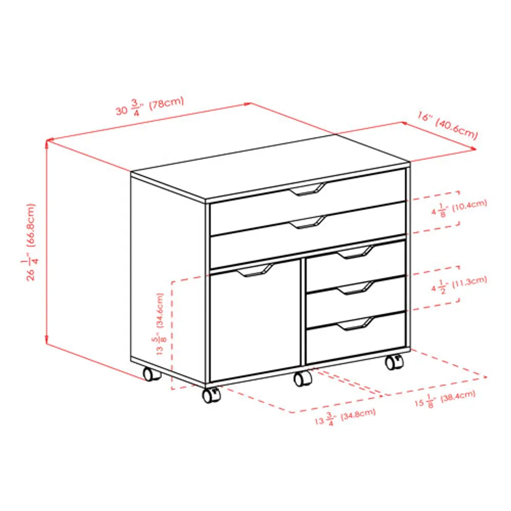 Halifax 5-Drawer Mobile Storage Cabinet