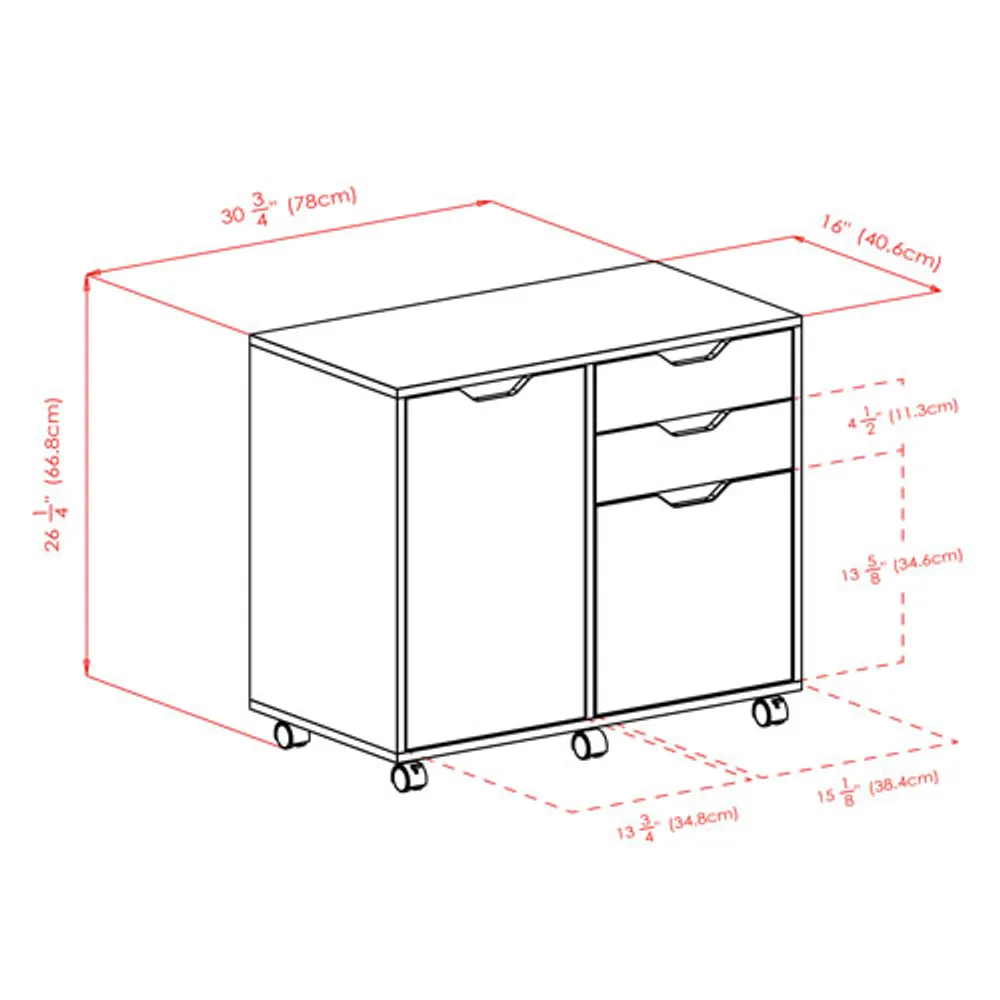 Halifax 3-Drawer Mobile Storage Cabinet