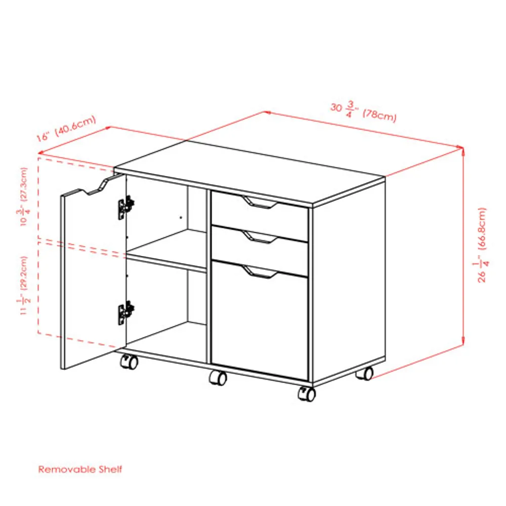 Halifax 3-Drawer Mobile Storage Cabinet