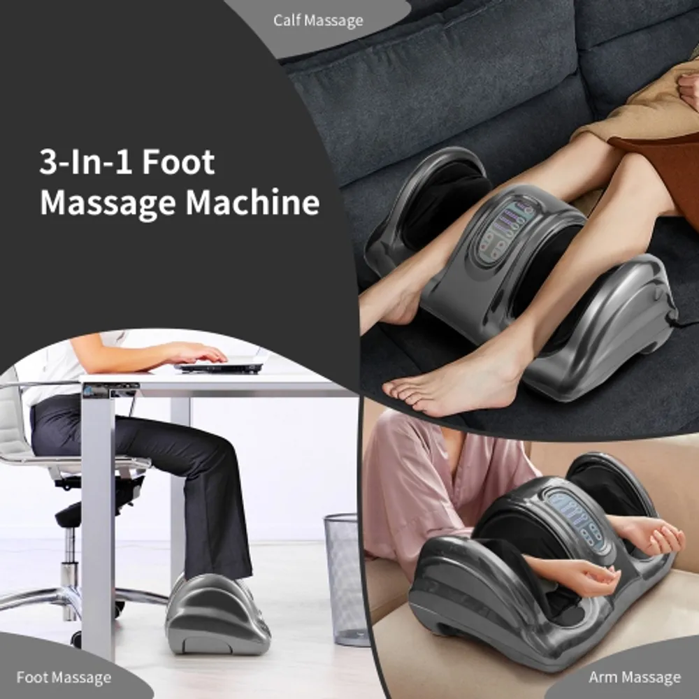 Gymax Rolling Foot Massager Shiatsu Foot Massage Machine w/ Remote Control  Grey 