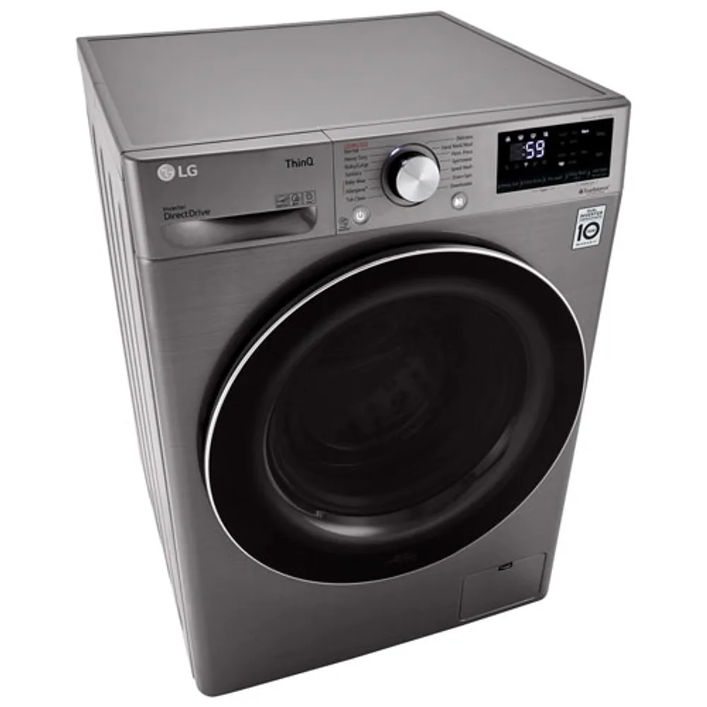 LG 2.6 Cu. Ft. High Efficiency Front Load Steam Washer (WM1455HPA) - Platinum Steel