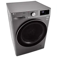 LG 2.6 Cu. Ft. High Efficiency Front Load Steam Washer (WM1455HPA) - Platinum Steel