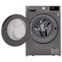 LG 2.6 Cu. Ft. High Efficiency Front Load Steam Washer (WM1455HPA) - Platinum Steel