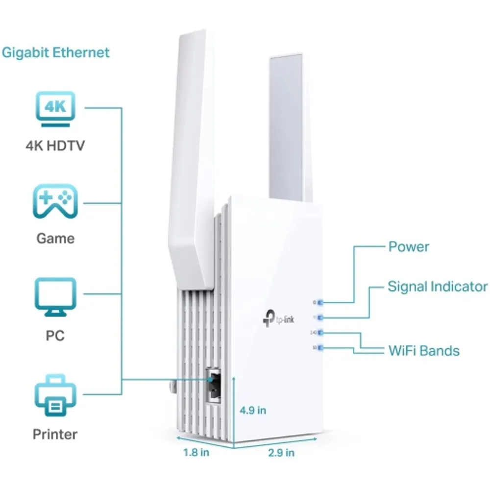 TP-LINK Range Extender RE815XE - AXE5400 WiFi 6E Tri-Band Gigabit