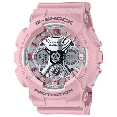 Casio Neo Punk G-Shock 49mm Women's Chronograph Sport Watch - Pink/Grey/Metalic Purple