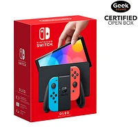 Console Nintendo Switch (modèle DELO) - Rouge/Bleu fluo - Boîte ouverte