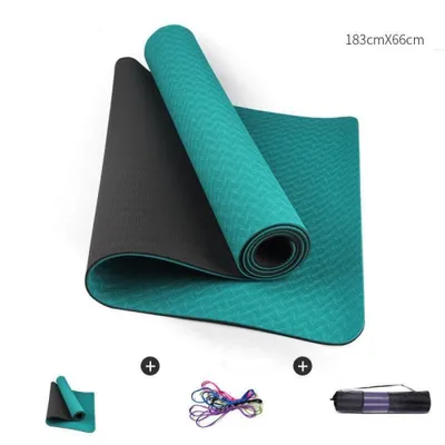 KUNOVA (TM) Premium Mat Best Wet Grip Eco-Friendly Non-Slip and Durable TPE  6mm or 1/4 Thick Yoga Mat 