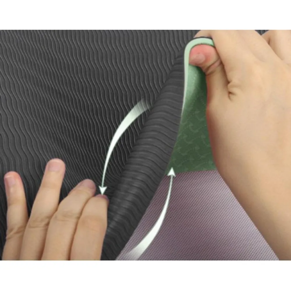 Large Yoga Mat Eco Friendly 6mm Thickness Non Slip - Blackish/Green