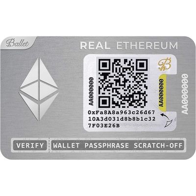 Ballet Real Ethereum (ETH) - Physical Cryptocurrency Wallet with Multicurrency Support, The Easiest Crypto Cold Storage Wallet