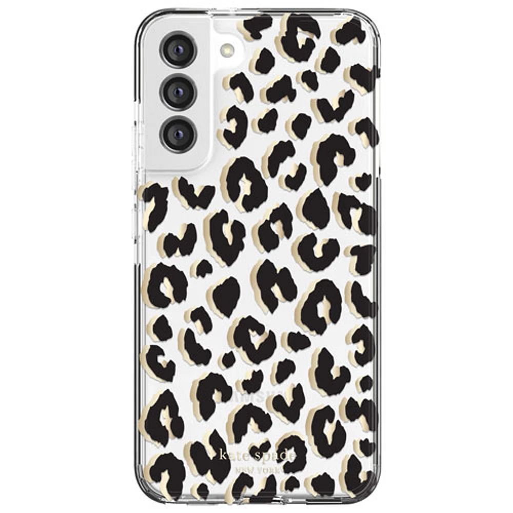 Étui rigide ajusté de kate spade new york pour Galaxy S22+ (Plus) - Noir léopard