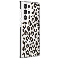 kate spade new york Fitted Hard Shell Case for Galaxy S22 Ultra - Leopard Black