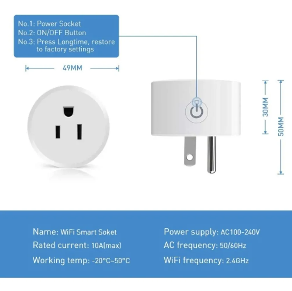 SwitchBot Plug Mini, Smart Wi-Fi and Bluetooth Outlet, 15A, 2 Pack