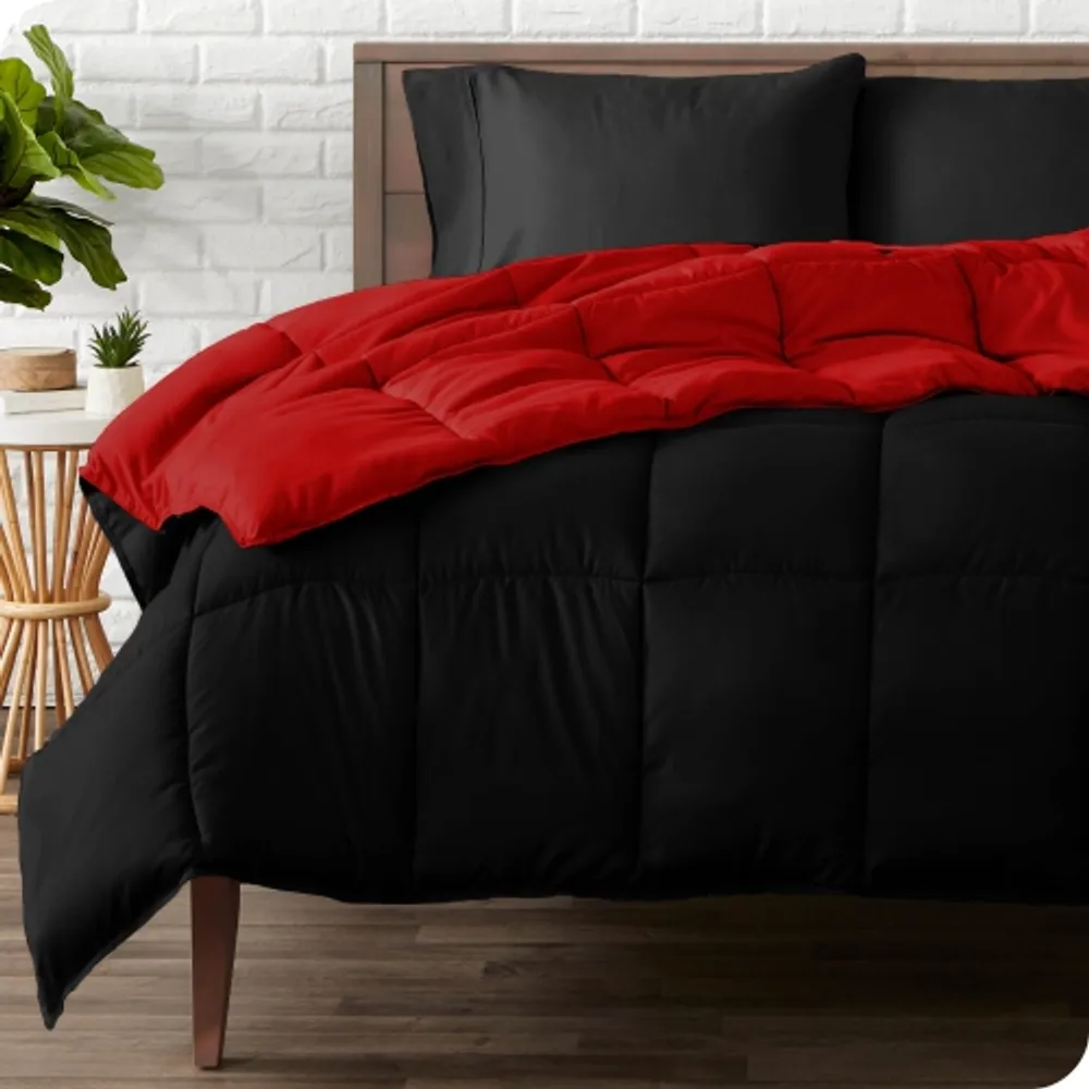 Bare Home Comforter Set - Queen Size - Goose Down Alternative - Ultra-Soft  - Premium 1800 Series - All Season Warmth (Queen, Light Grey)