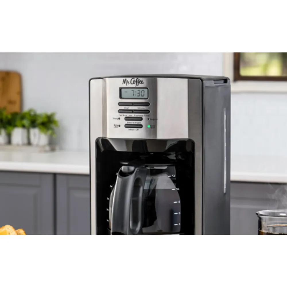 Mr. Coffee 12-Cup Programmable Coffee Maker with Rapid Brew System - Stainless Steel