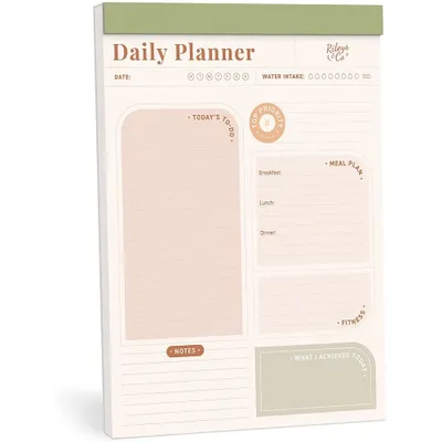 Rileys To Do List Planner Pad, Undated Planner, Daily Agenda, 8.5 x 11", To-Do Day Planner with Tear-off Sheets, 50-Sheets Planner Calendar Pages Organizer