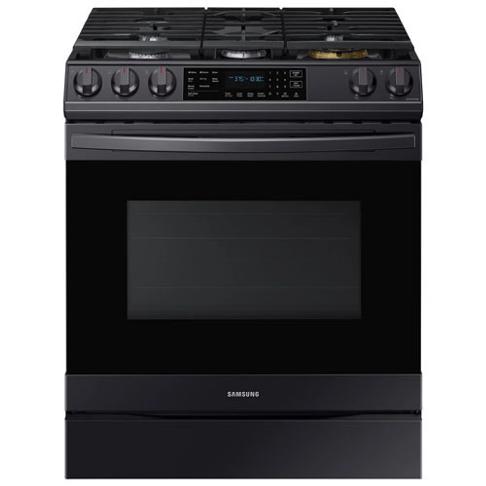 Samsung 30" Slide-In Gas Air Fry Range (NX60T8511SG/AA) -Black Stainless - Open Box - Scratch & Dent