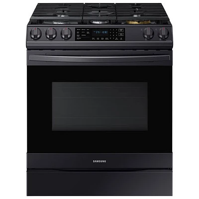 Samsung 30" Slide-In Gas Air Fry Range (NX60T8511SG/AA) -Black Stainless - Open Box