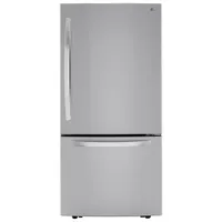 LG 33" 25.5 Cu. Ft. Bottom Freezer Refrigerator with LED Lighting (LRDCS2603S) - Stainless Steel