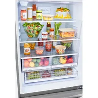 LG 33" 25.5 Cu. Ft. Bottom Freezer Refrigerator with LED Lighting (LRDCS2603S) - Stainless Steel