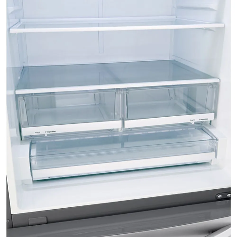 LG 33" 25.5 Cu. Ft. Bottom Freezer Refrigerator with LED Lighting (LRDCS2603S) - Stainless Steel