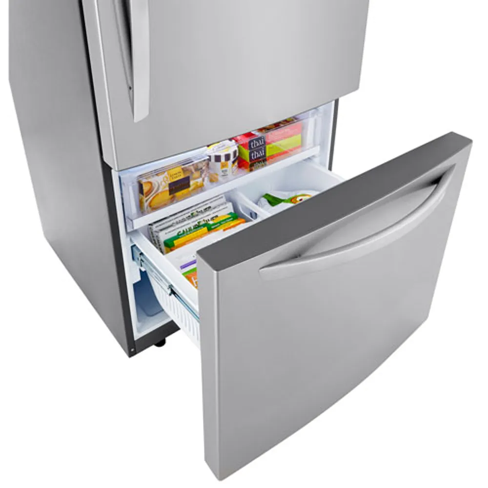 LG 33" 25.5 Cu. Ft. Bottom Freezer Refrigerator with LED Lighting (LRDCS2603S) - Stainless Steel