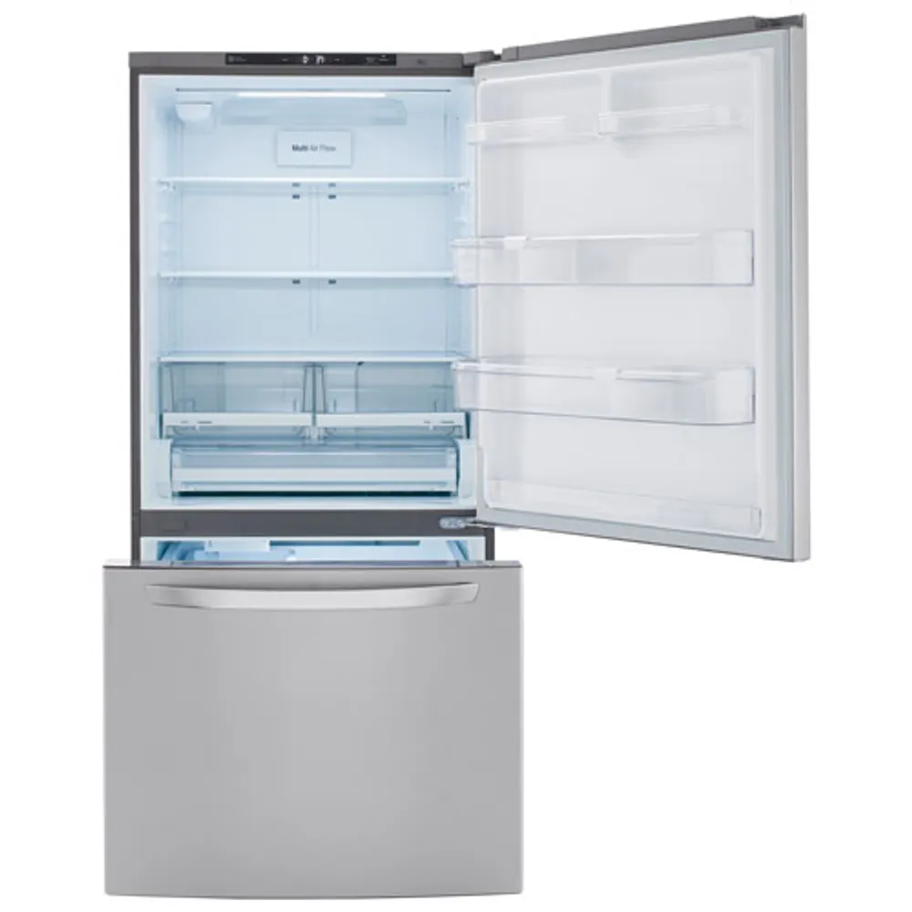 LG 33" 25.5 Cu. Ft. Bottom Freezer Refrigerator with LED Lighting (LRDCS2603S) - Stainless Steel