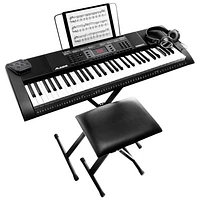 Alesis CODA 61-Key Electric Keyboard with Stand, Bench, Headphones & Sustain Pedal - Black - Only at Best Buy