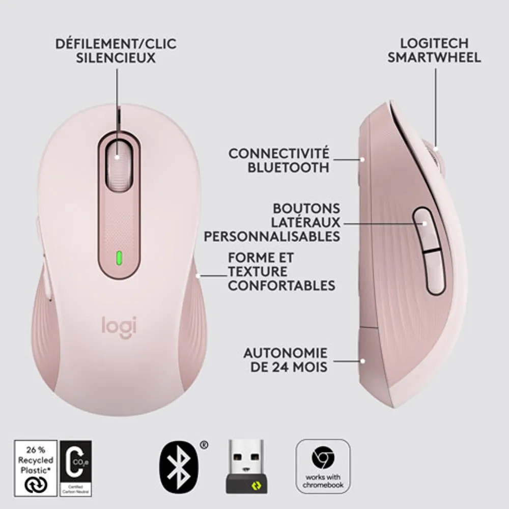 Logitech Signature M650 Wireless Optical Mouse - Rose