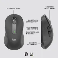 Logitech Signature M650 L (Large) Wireless Optical Mouse - Graphite