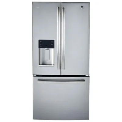 GE 33" 18 Cu. Ft. French Door Refrigerator with Water & Ice Dispenser (PYE18HYRKFS) - Stainless Steel