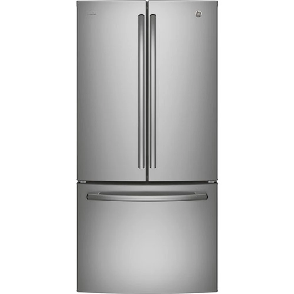 GE 33" 25 Cu. Ft. French Door Refrigerator with Water & Ice Dispenser (PNE25NYRKFS) - Stainless Steel