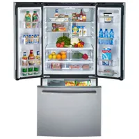 GE 33" 25 Cu. Ft. French Door Refrigerator with Water & Ice Dispenser (PNE25NYRKFS) - Stainless Steel