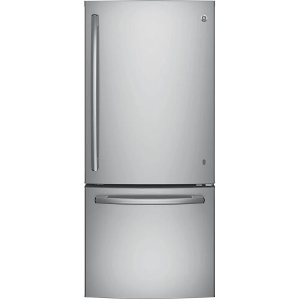 GE 30" 21 Cu. Ft. Bottom Freezer Refrigerator (GBE21AYRKFS) - Stainless Steel