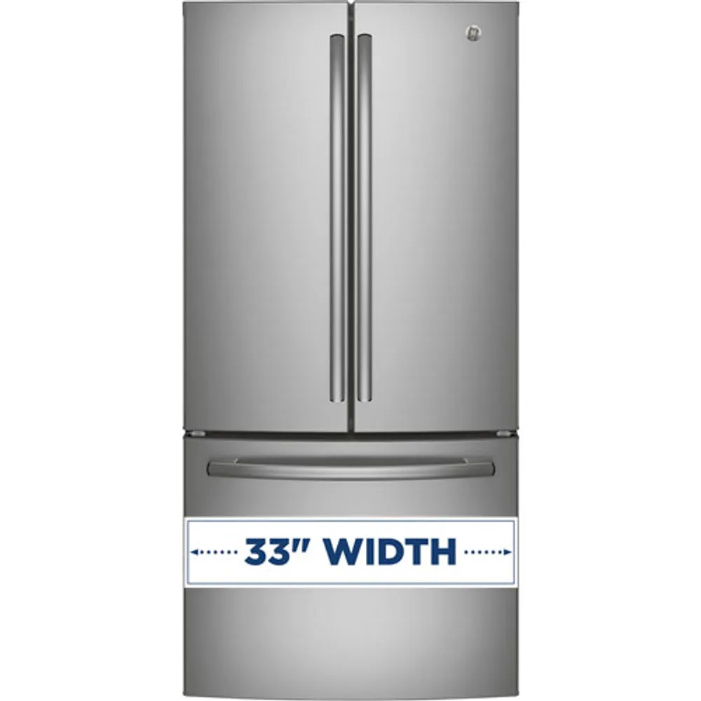 GE 33" 25 Cu. Ft. French Door Refrigerator (GNE25DYRKFS) - Stainless Steel