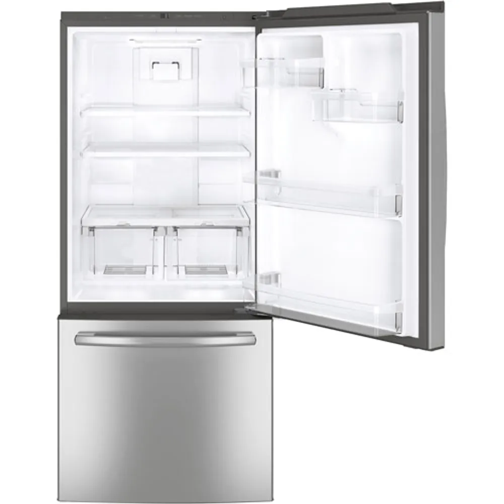 GE 30" 21 Cu. Ft. Bottom Freezer Refrigerator (GDE21DYRKFS) - Stainless Steel