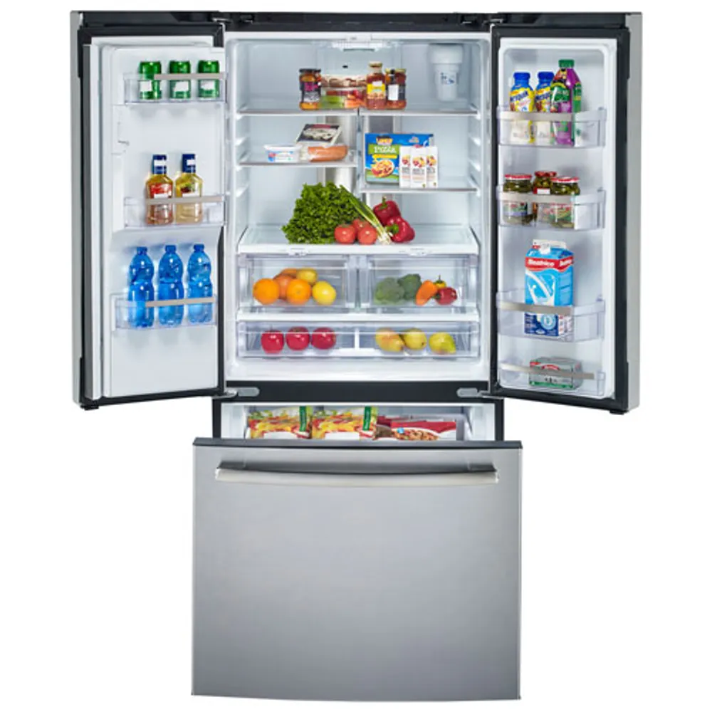 GE 33" 24 Cu. Ft. French Door Refrigerator with Water & Ice Dispenser (PFE24HYRKFS) - Stainless Steel