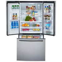 GE 33" 24 Cu. Ft. French Door Refrigerator with Water & Ice Dispenser (PFE24HYRKFS) - Stainless Steel