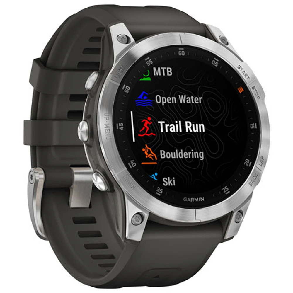 Garmin epix (Gen 2) 47mm Bluetooth Active Smartwatch - Silver/Slate/Steel Back