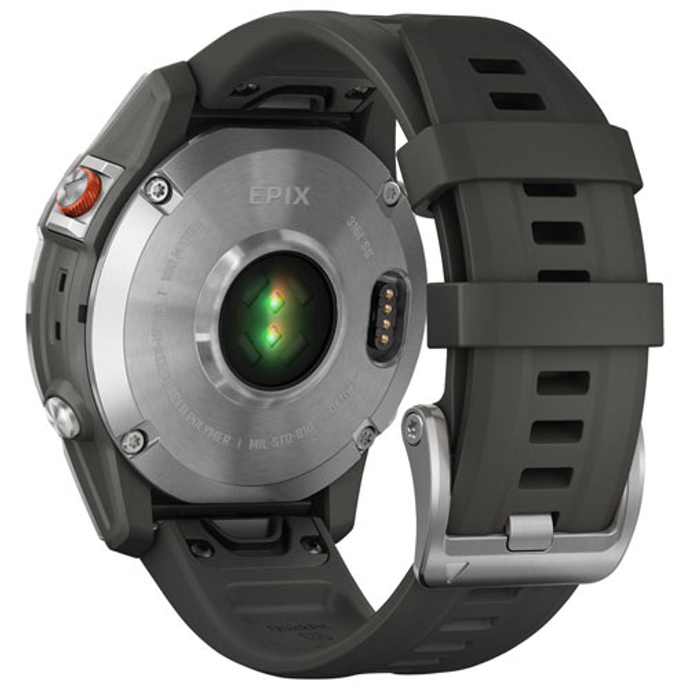 Garmin epix (Gen 2) 47mm Smartwatch with HR Monitor - Silver/Slate/Steel Back