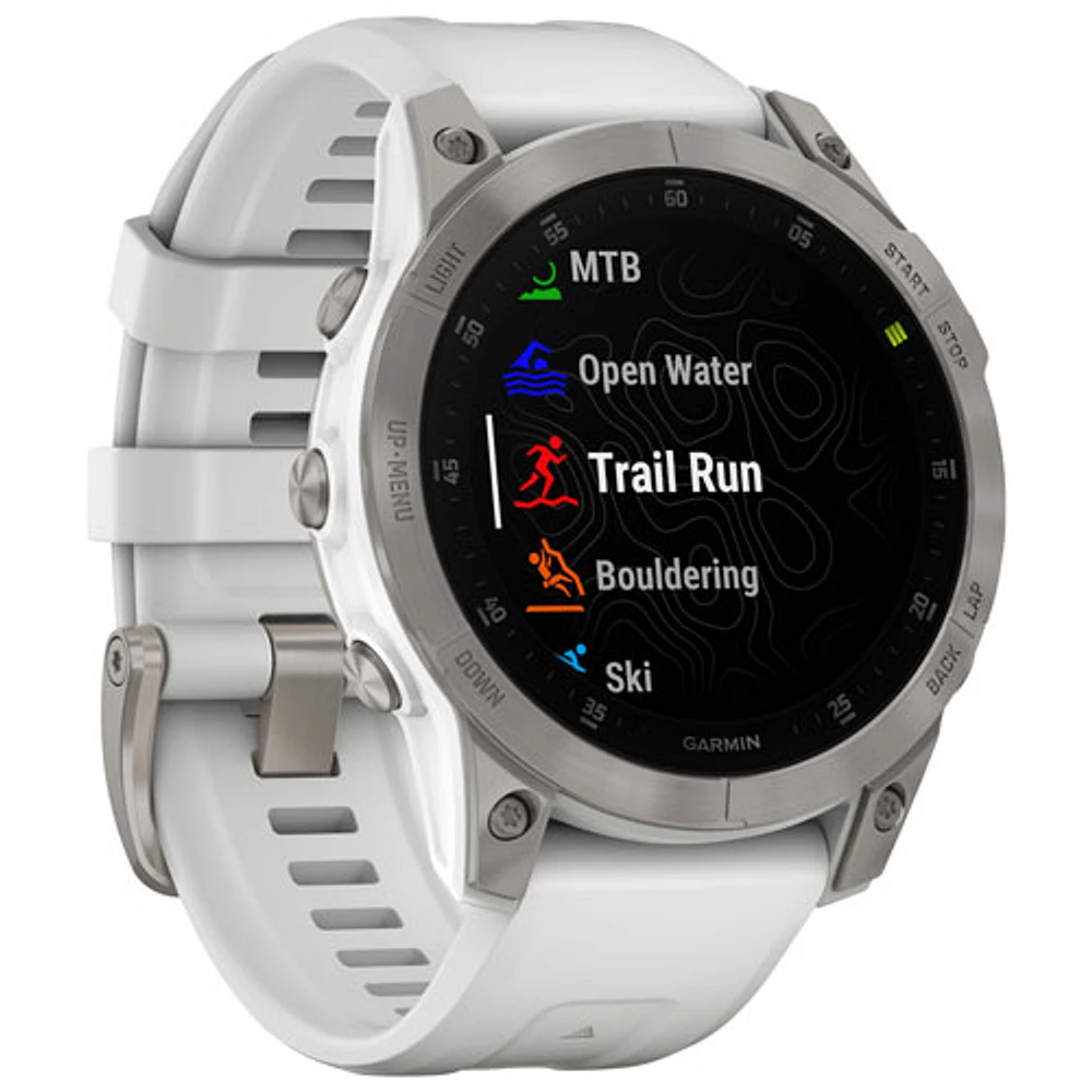 Garmin epix (Gen 2) 47mm Bluetooth Active Smartwatch - Silver/White/Titanium Back