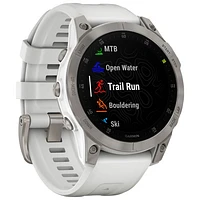 Garmin epix (Gen 2) 47mm Bluetooth Active Smartwatch - Silver/White/Titanium Back
