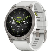 Garmin epix (Gen 2) 47mm Bluetooth Active Smartwatch - Silver/White/Titanium Back