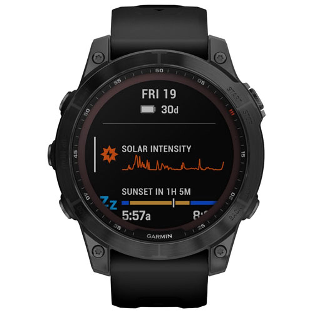 Garmin fēnix 7 Sapphire Solar 47mm Bluetooth Multisport Smartwatch - Black/Titanium Back