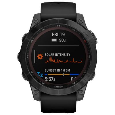 Garmin fenix 7 Sapphire Solar 47mm Smartwatch with HR Monitor - Black/Titanium Back