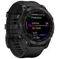 Garmin fenix 7 Sapphire Solar 47mm Smartwatch with HR Monitor - Black/Titanium Back