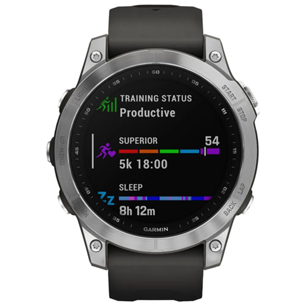 Garmin fēnix 7 47mm Bluetooth Multisport Smartwatch - Silver/Graphite/Metal Back