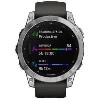 Garmin fēnix 7 47mm Bluetooth Multisport Smartwatch - Silver/Graphite/Metal Back