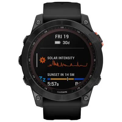 Garmin fēnix 7 Solar 47mm Bluetooth Multisport Smartwatch - Slate Grey/Black/Steel Back